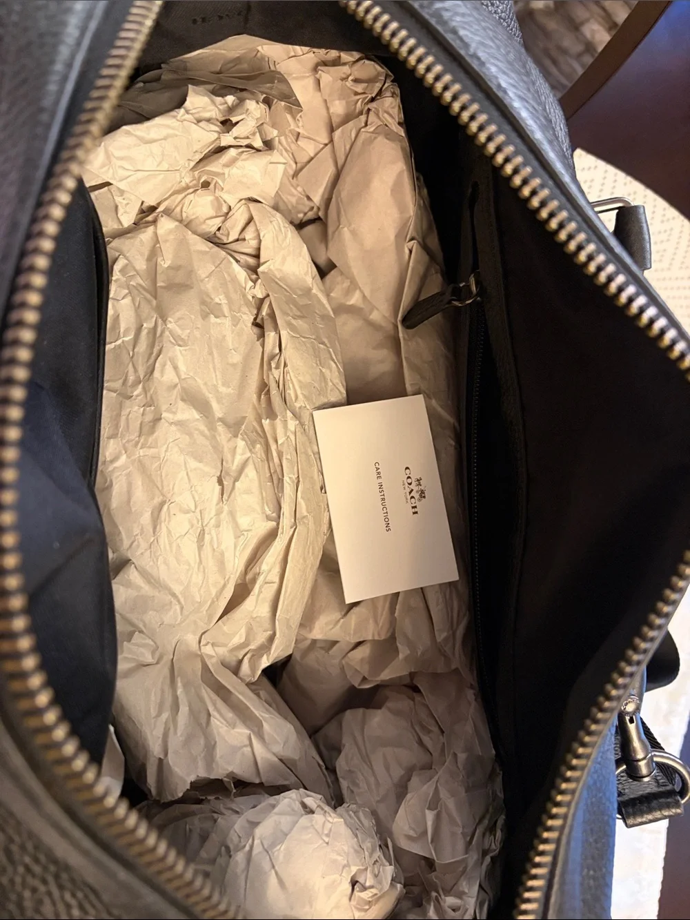 Coach Black Pebbled Leather Duffel